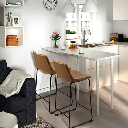 Tabourets de bar Bossin 18/26/30 pouces, tabourets de bar à hauteur de comptoir avec dossier, tabourets modernes en cuir PU, chaise de salle à manger avec repose-pieds