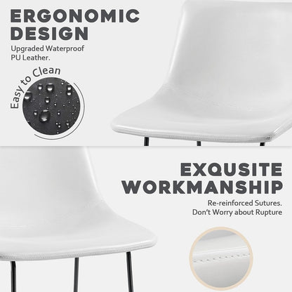 Tabourets de bar Bossin 18/26/30 pouces, tabourets de bar à hauteur de comptoir avec dossier, tabourets modernes en cuir PU, chaise de salle à manger avec repose-pieds