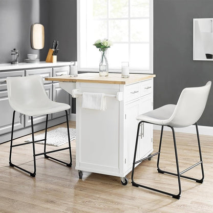 Tabourets de bar Bossin 18/26/30 pouces, tabourets de bar à hauteur de comptoir avec dossier, tabourets modernes en cuir PU, chaise de salle à manger avec repose-pieds