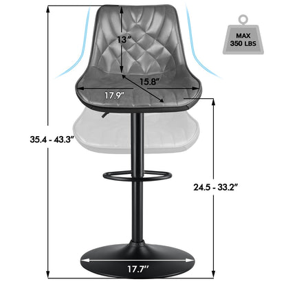 Tabourets de bar pivotants réglables Bossin avec dossier – Hauteur comptoir