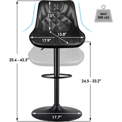 Tabourets de bar pivotants réglables Bossin avec dossier – Hauteur comptoir
