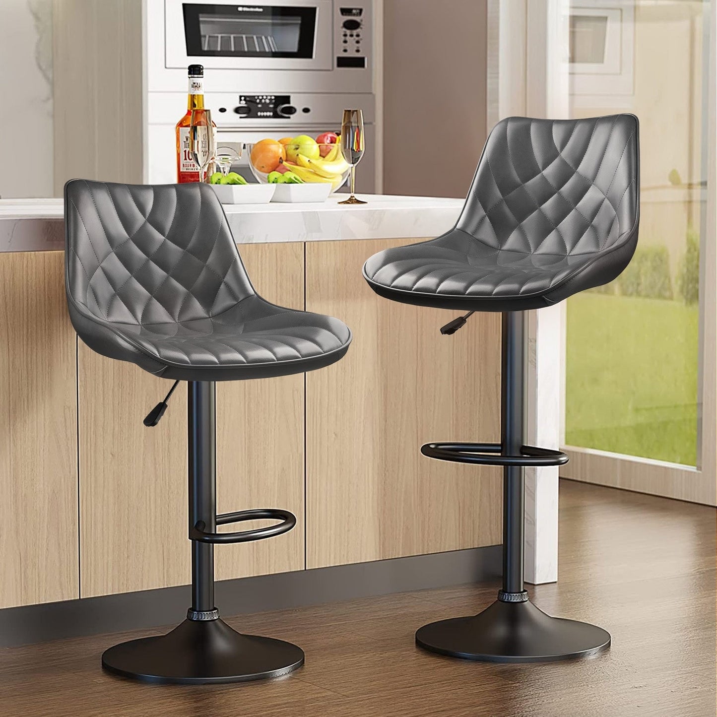 Tabourets de bar pivotants réglables Bossin avec dossier – Hauteur comptoir