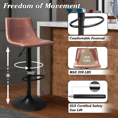 Tabourets de bar pivotants réglables Bossin avec dossier – Hauteur comptoir