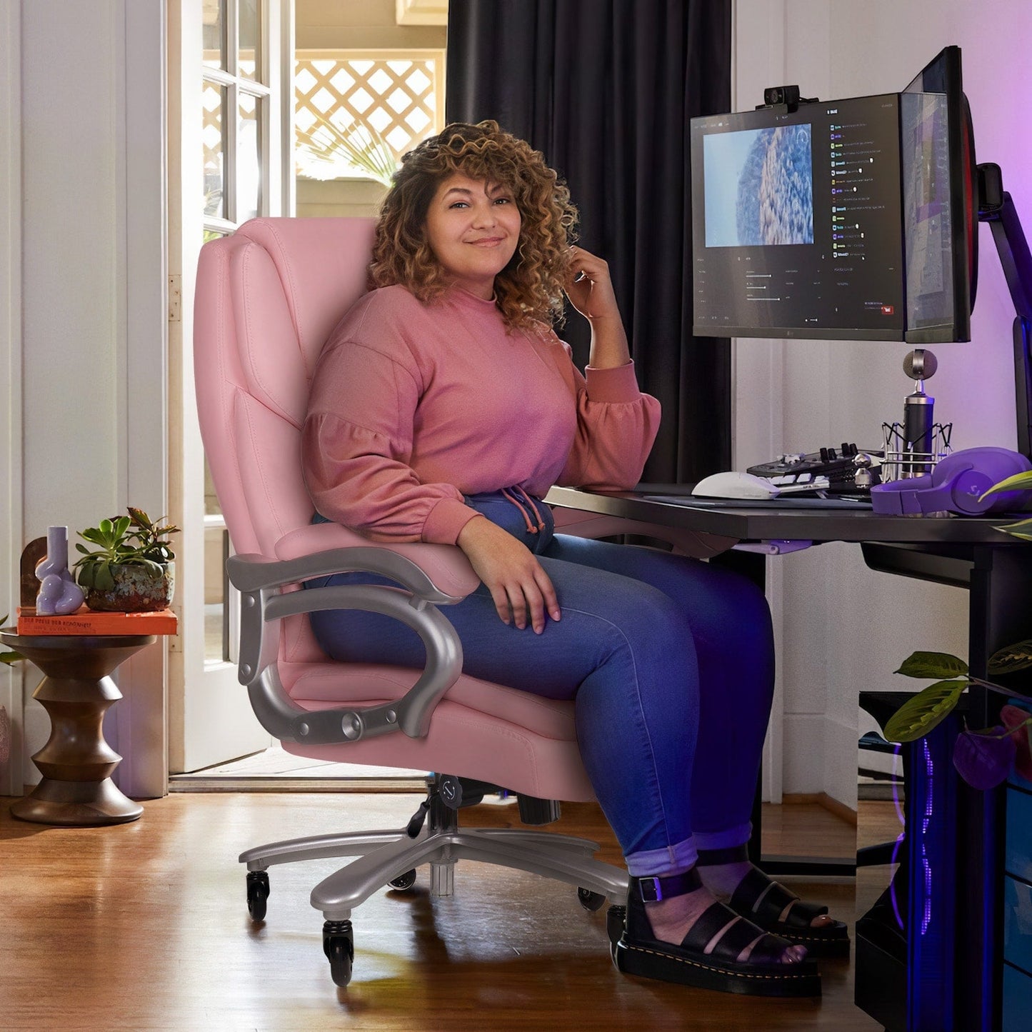 Chaise de bureau exécutive Bossin Big and Tall, chaise ergonomique à soutien lombaire réglable de 500 lb avec dossier haut en cuir PU pour ordinateur