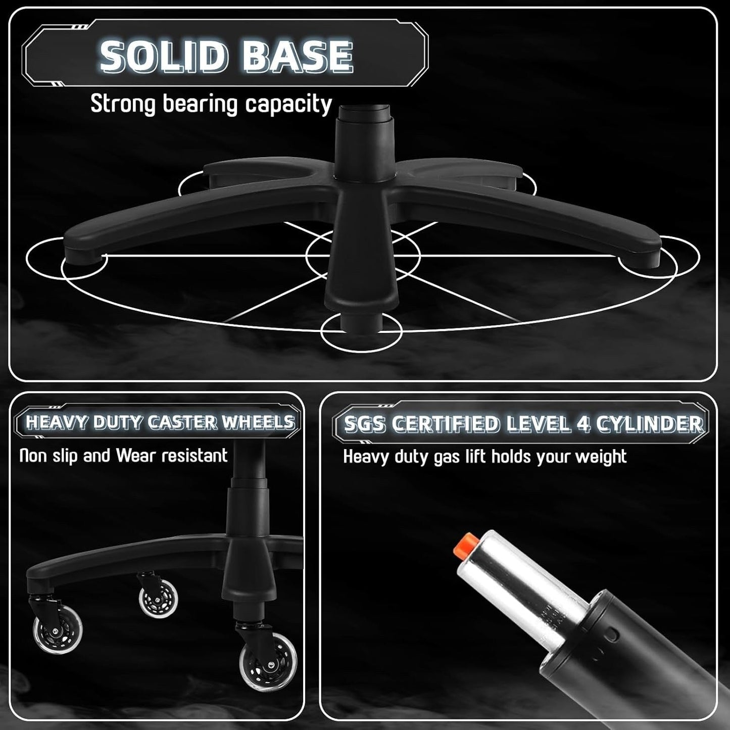 Chaise de bureau exécutive Bossin Big and Tall, chaise ergonomique à soutien lombaire réglable de 500 lb avec dossier haut en cuir PU pour ordinateur