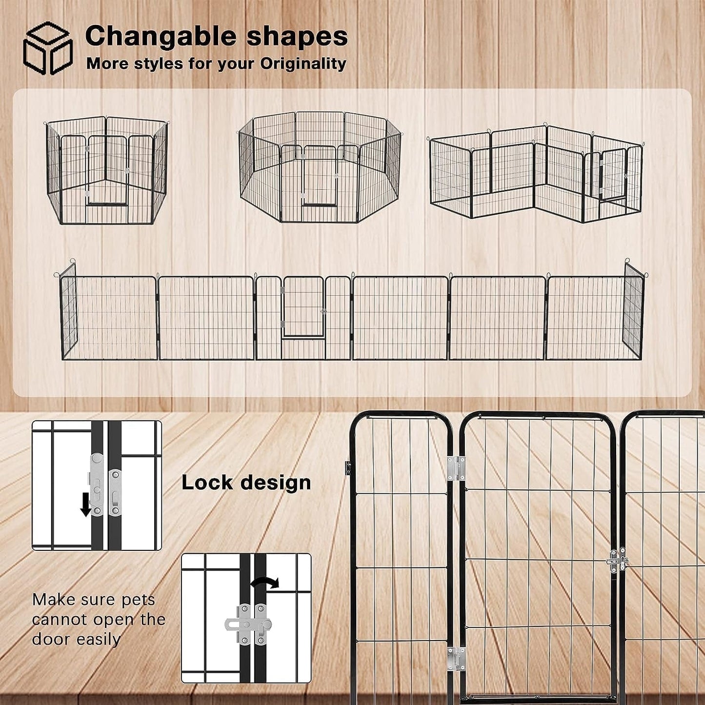 Parc à jeux pour chiens Bossin avec portes, 8/16/24 panneaux