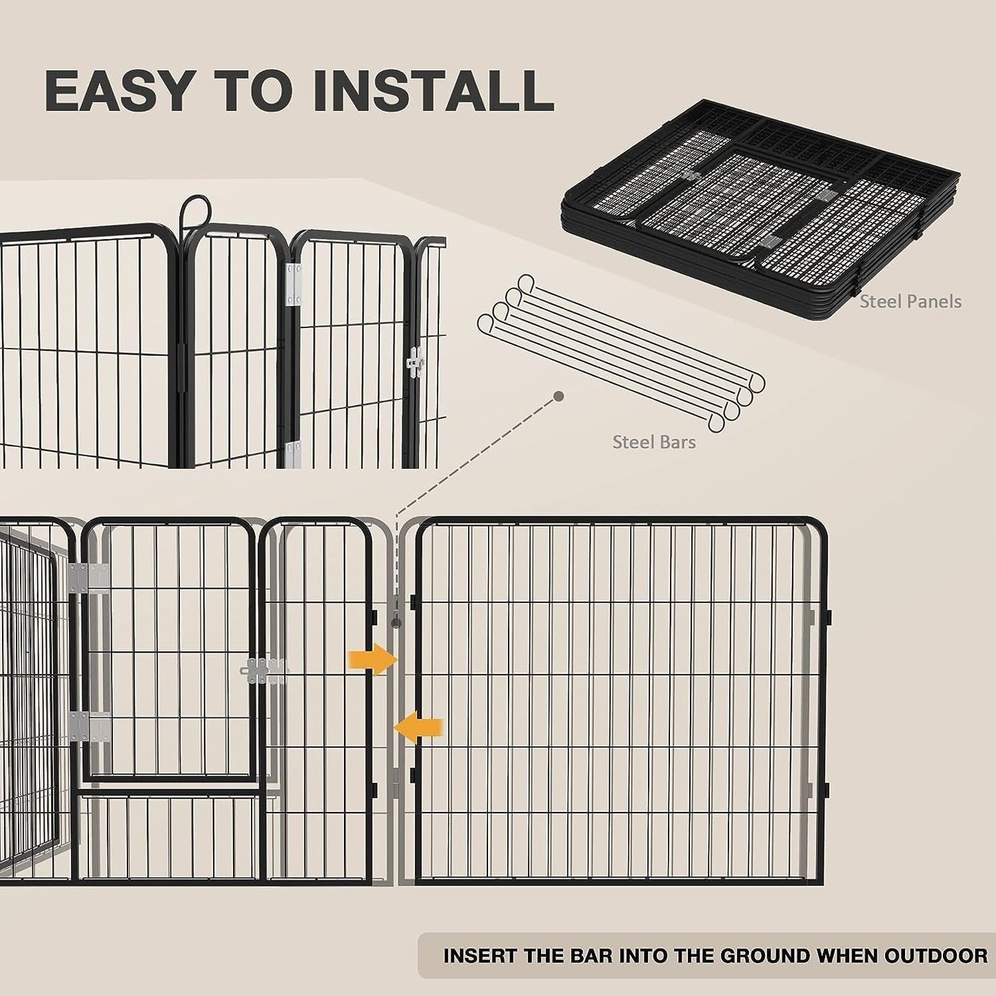 Parc à jeux pour chiens Bossin avec portes, 8/16/24 panneaux