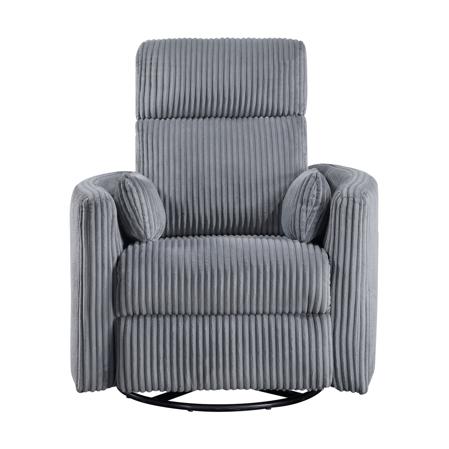 Fauteuil inclinable manuel pivotant en velours côtelé Braidy