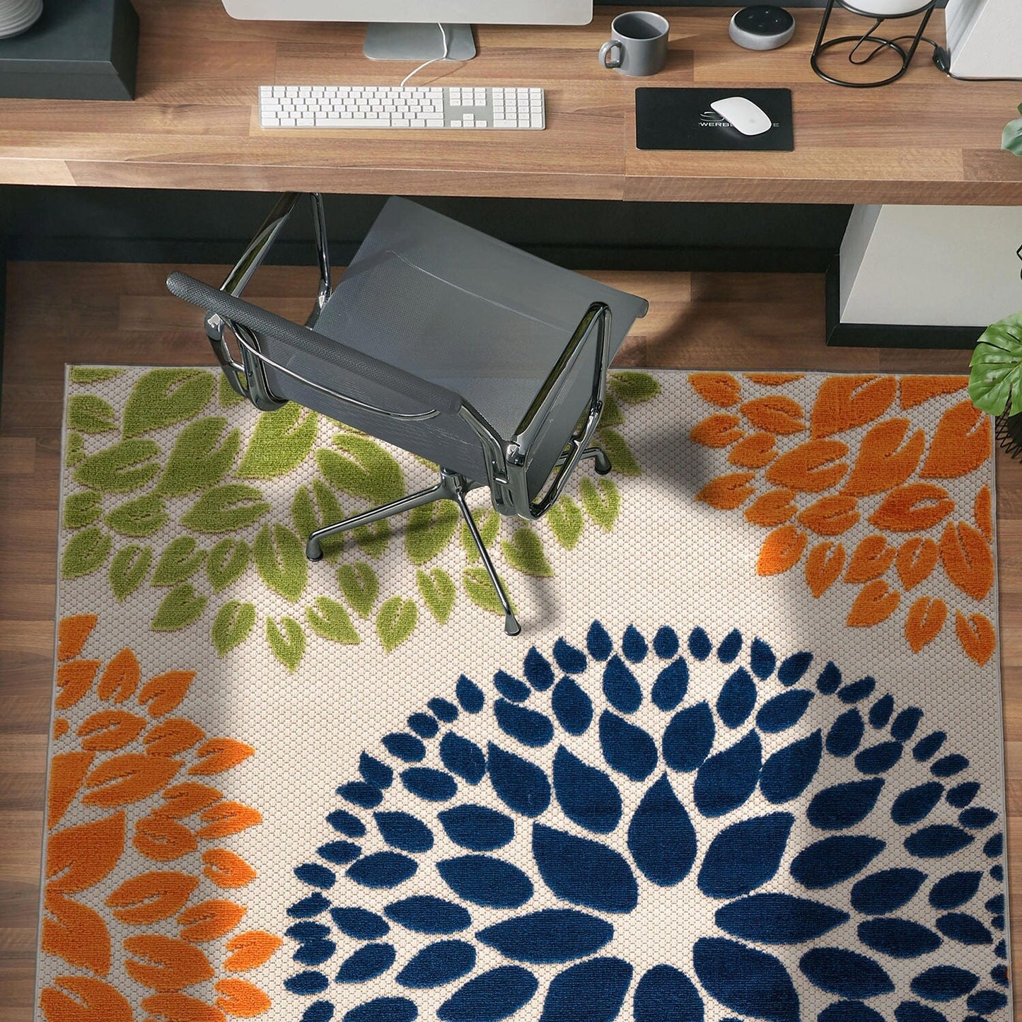 Tapis d'intérieur/extérieur Brescia à motifs floraux modernes