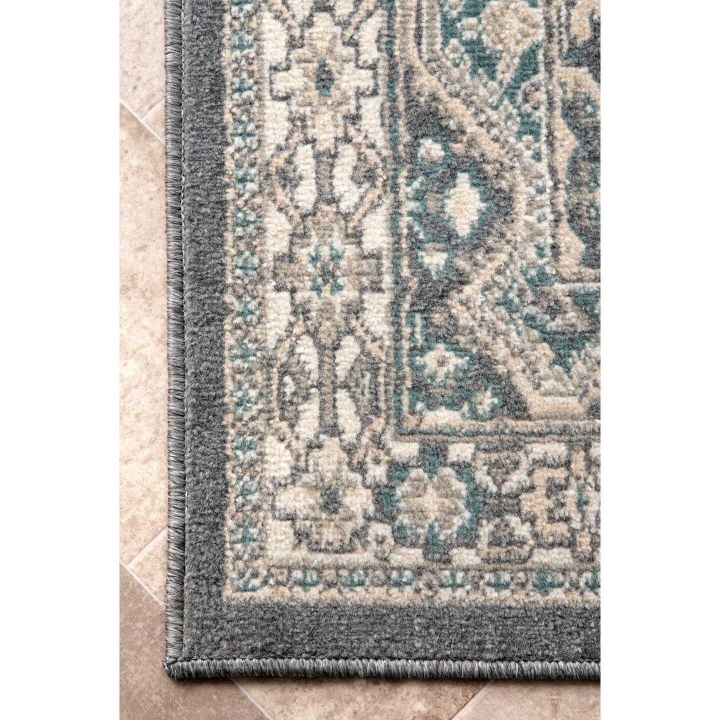 Tapis de sol carrelé traditionnel Nuloom Becca