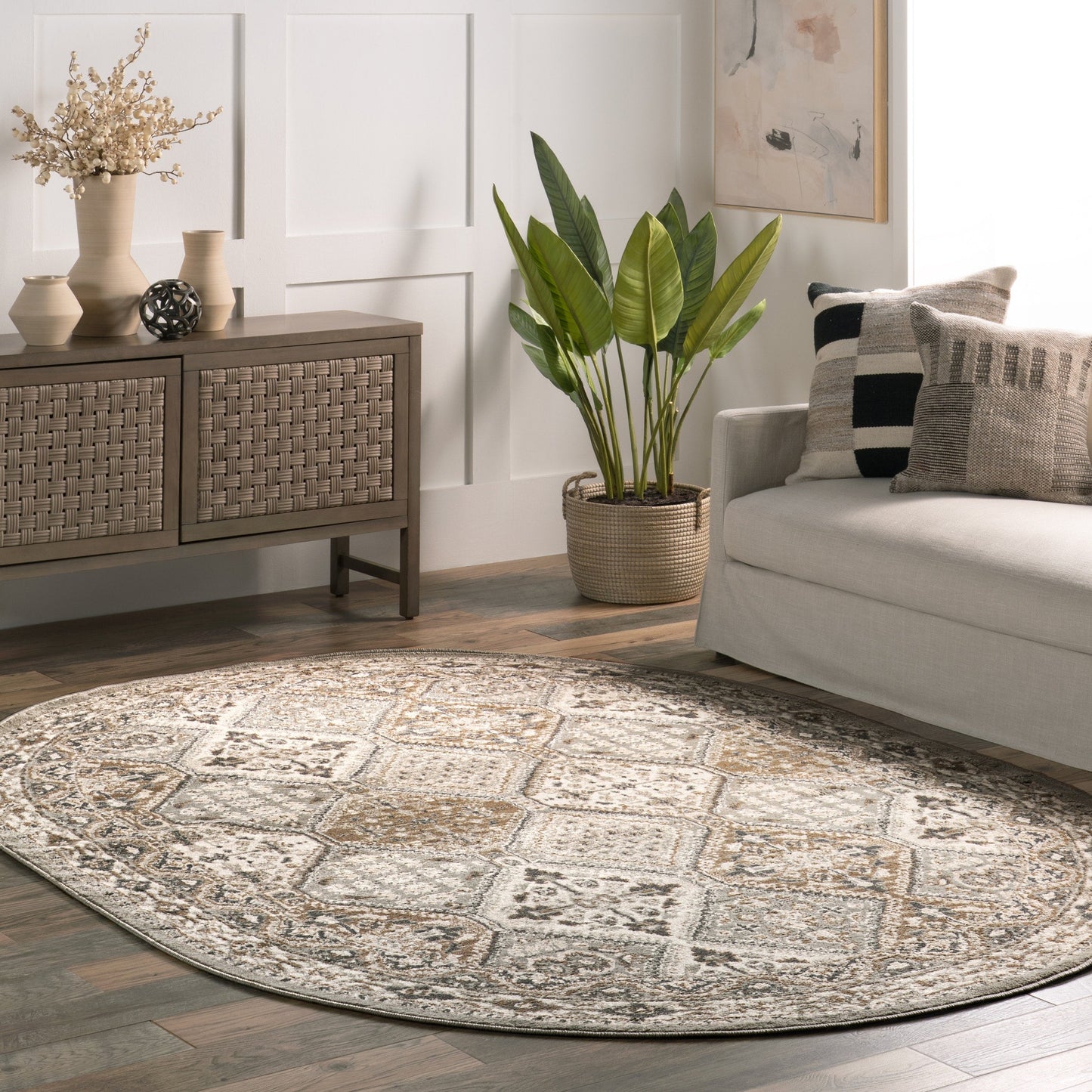 Tapis de sol carrelé traditionnel Nuloom Becca