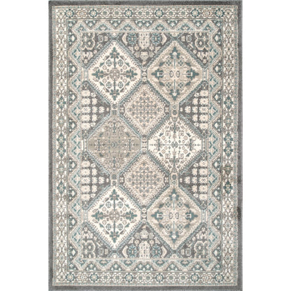 Tapis de sol carrelé traditionnel Nuloom Becca