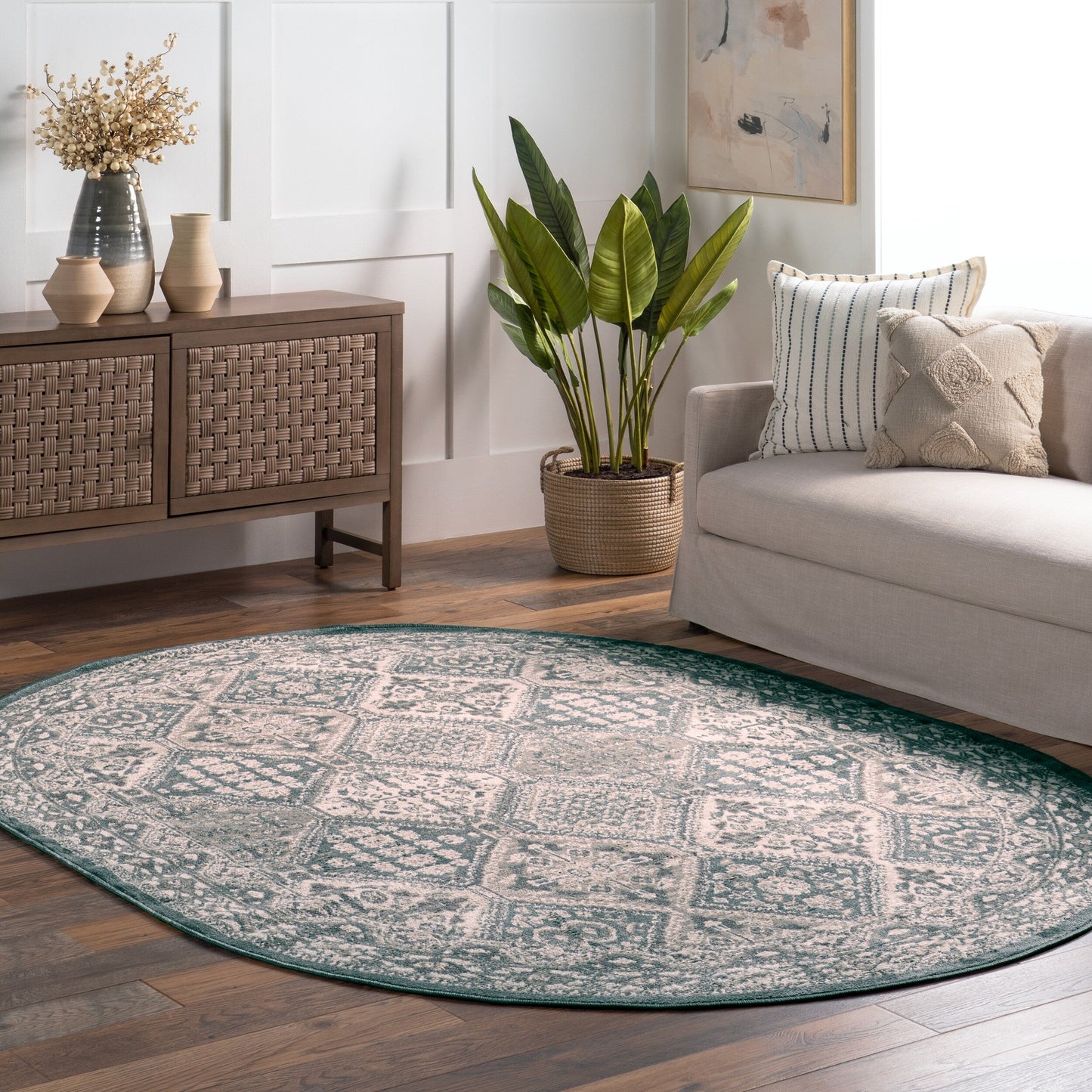 Tapis de sol carrelé traditionnel Nuloom Becca