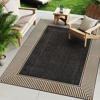 Tapis d'intérieur/extérieur Nuloom Leah Classic à bordures