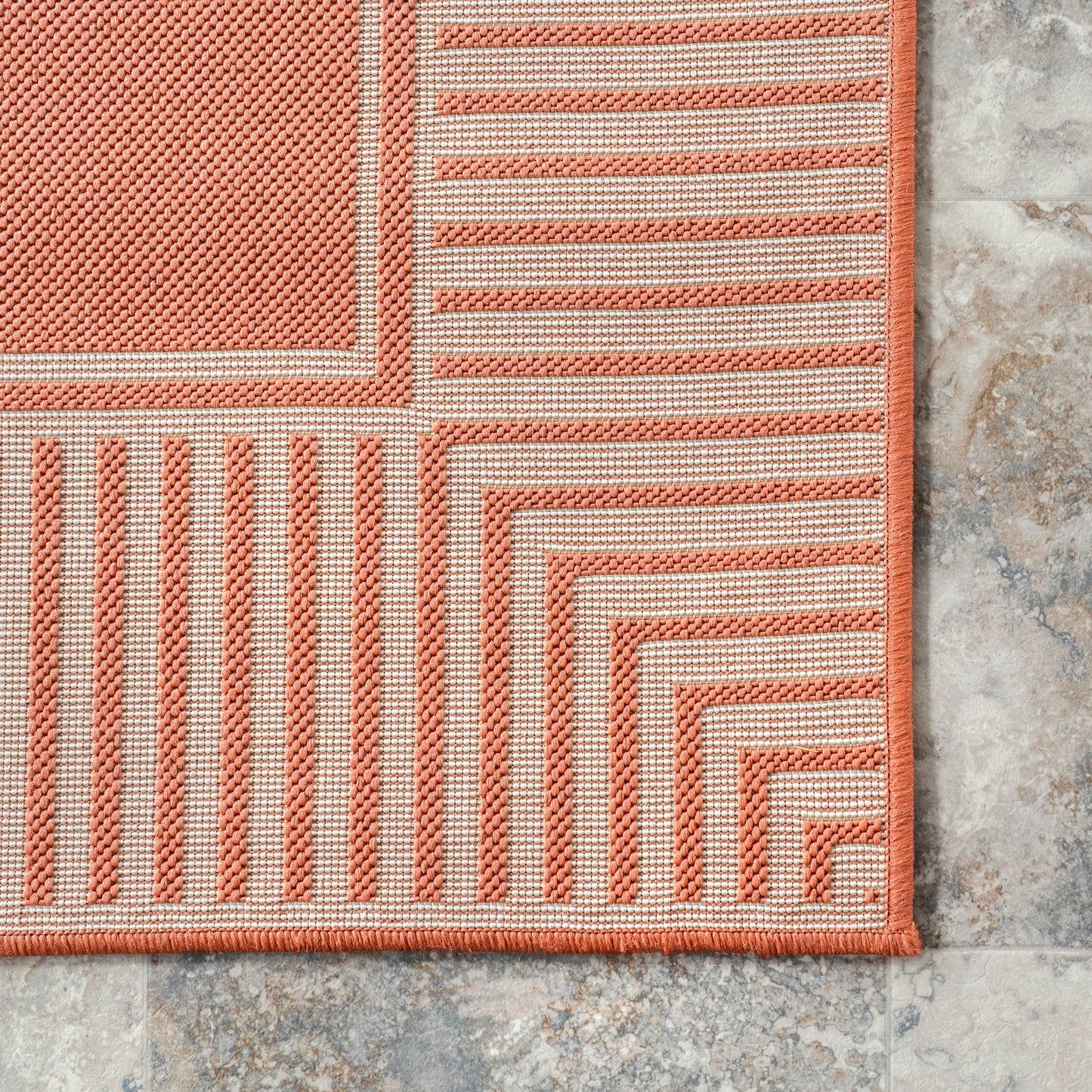 Tapis d'intérieur/extérieur Nuloom Leah Classic à bordures