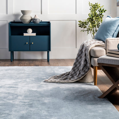 Tapis à poils longs Nuloom Loni SuperiorWash uni, lavable en machine