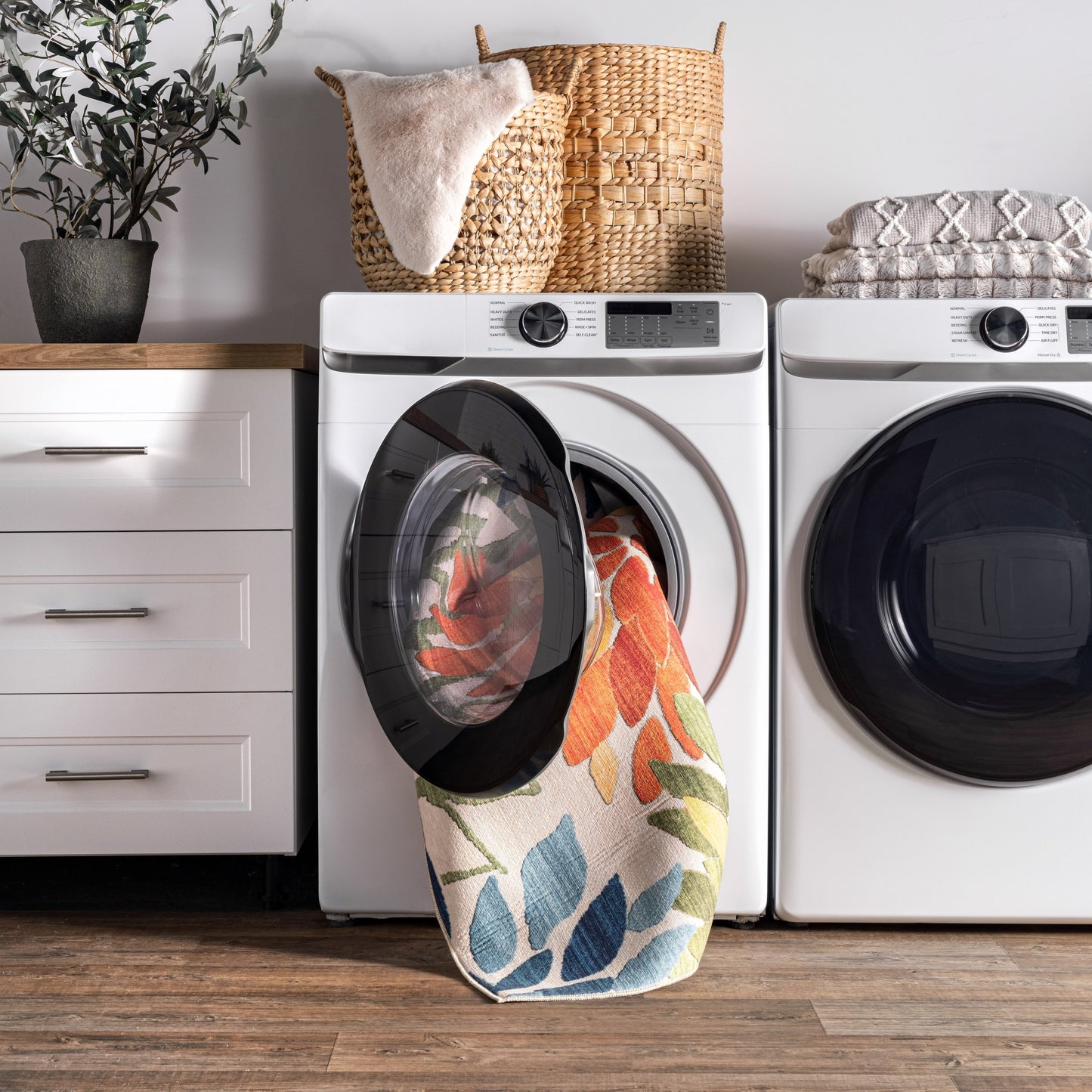 Tapis d'intérieur/extérieur lavable en machine Nuloom Rosana Floral