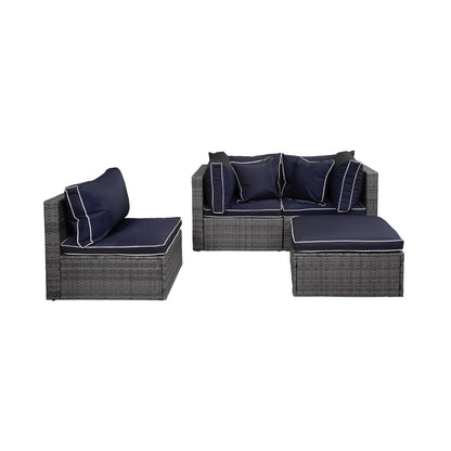 Canapé d'extérieur modulaire York 4 pièces avec coussins