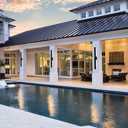 Applique murale extérieure LED en aluminium noir mat à 2 lumières C Cattleya