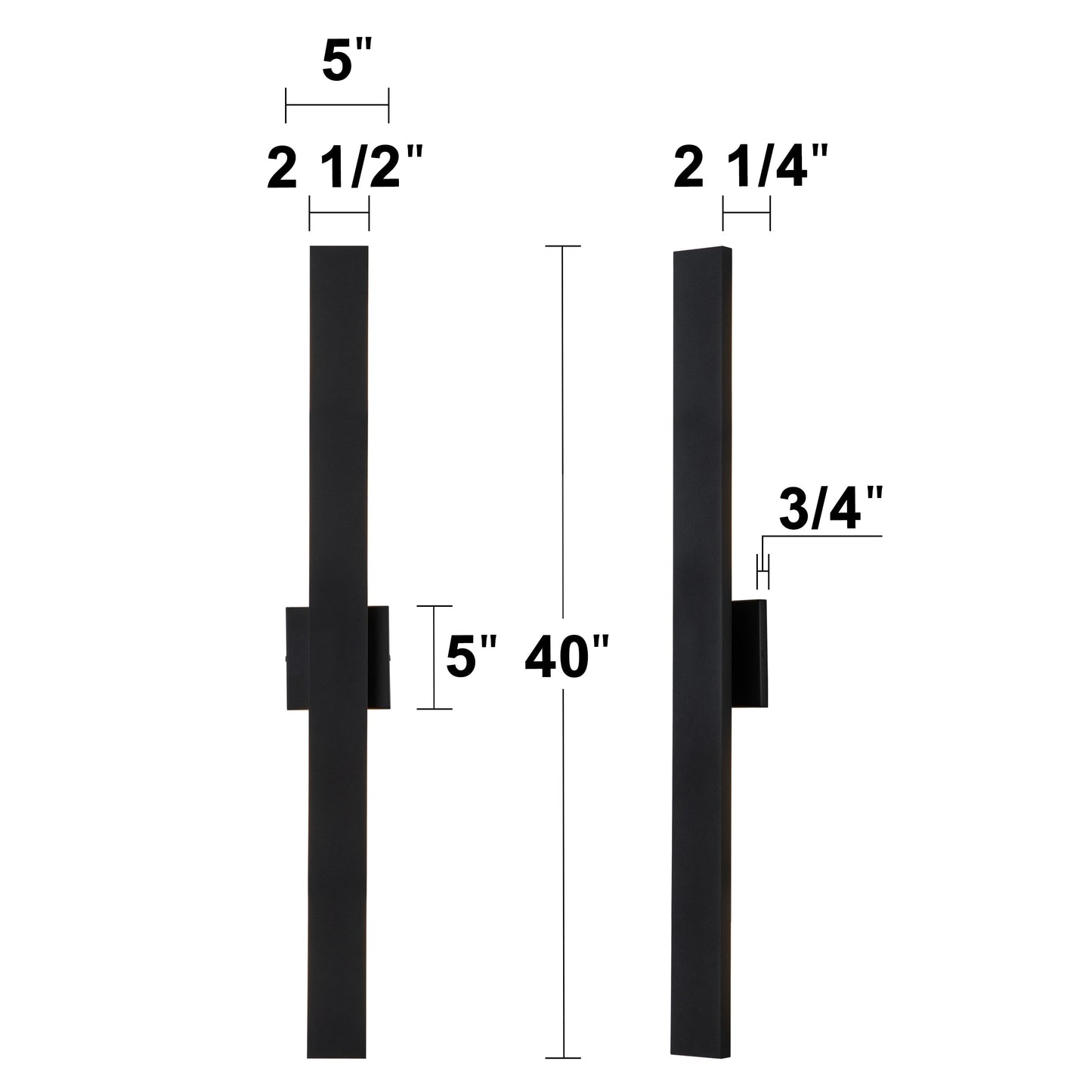 Applique murale extérieure LED en aluminium noir mat à 2 lumières C Cattleya