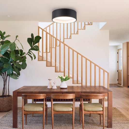 Plafonnier encastré à LED intégré C Cattleya noir et bois 3CCT