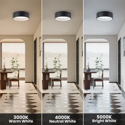 Plafonnier encastré à LED intégré C Cattleya noir et bois 3CCT