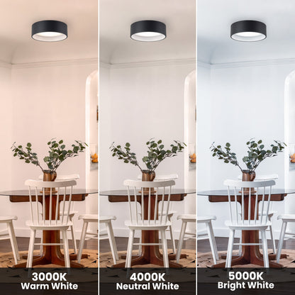 Plafonnier encastré à LED intégré C Cattleya noir et bois 3CCT