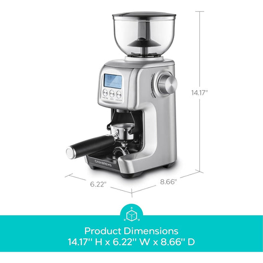 Moulin à café électrique CASABREWS Tornado à meules coniques argentées - N/A