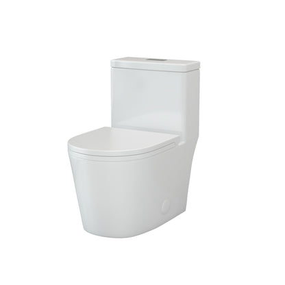 Toilette compacte monobloc CB HOME 24 pouces, siphon moderne à double chasse, siège à fermeture douce, hauteur confortable 16,5 pouces
