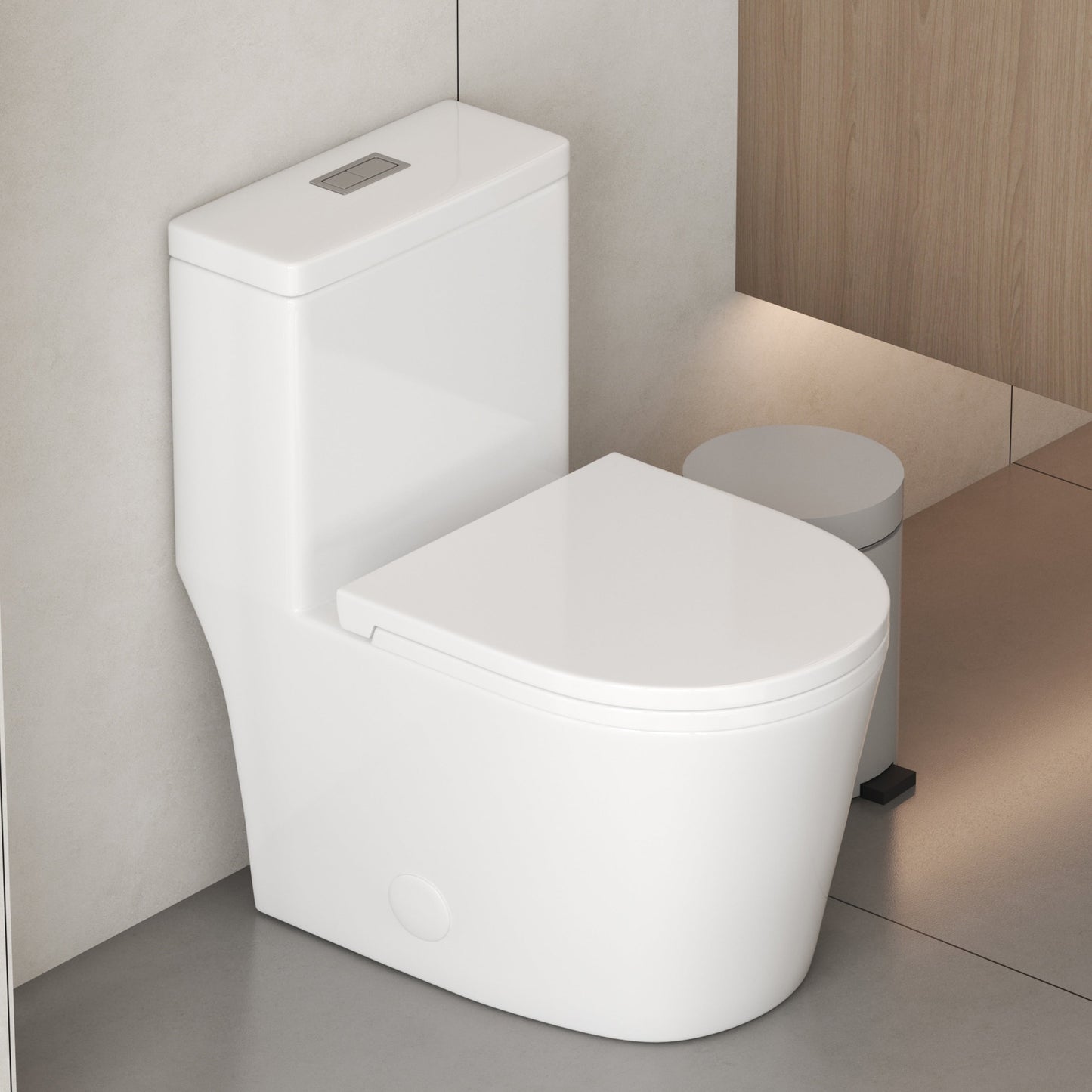 Toilette compacte monobloc CB HOME 24 pouces, siphon moderne à double chasse, siège à fermeture douce, hauteur confortable 16,5 pouces