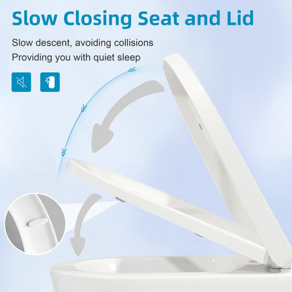 Toilette compacte monobloc CB HOME 24 pouces, siphon moderne à double chasse, siège à fermeture douce, hauteur confortable 16,5 pouces