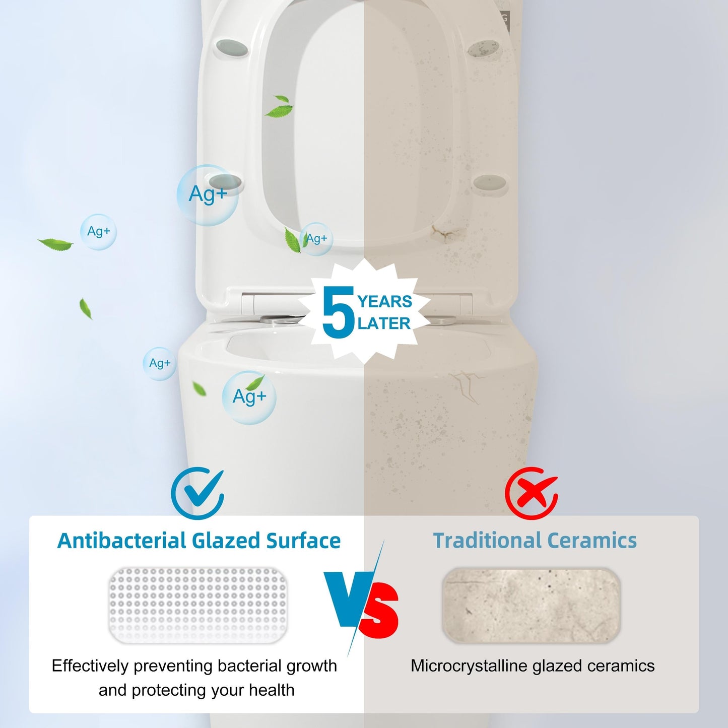 Toilette compacte monobloc CB HOME 24 pouces, siphon moderne à double chasse, siège à fermeture douce, hauteur confortable 16,5 pouces