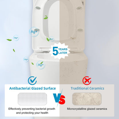 Toilette compacte monobloc CB HOME 24 pouces, siphon moderne à double chasse, siège à fermeture douce, hauteur confortable 16,5 pouces