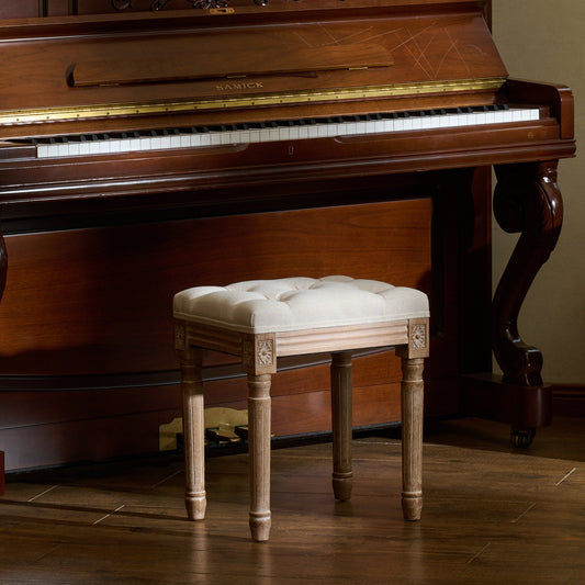 Tabouret de pied et de coiffeuse rembourré vintage français CO-Z