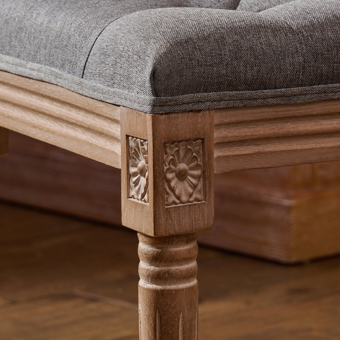 Tabouret de pied et de coiffeuse rembourré vintage français CO-Z