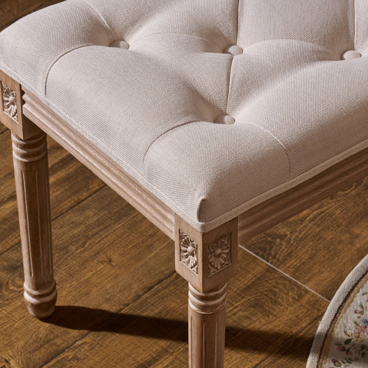 Tabouret de pied et de coiffeuse rembourré vintage français CO-Z