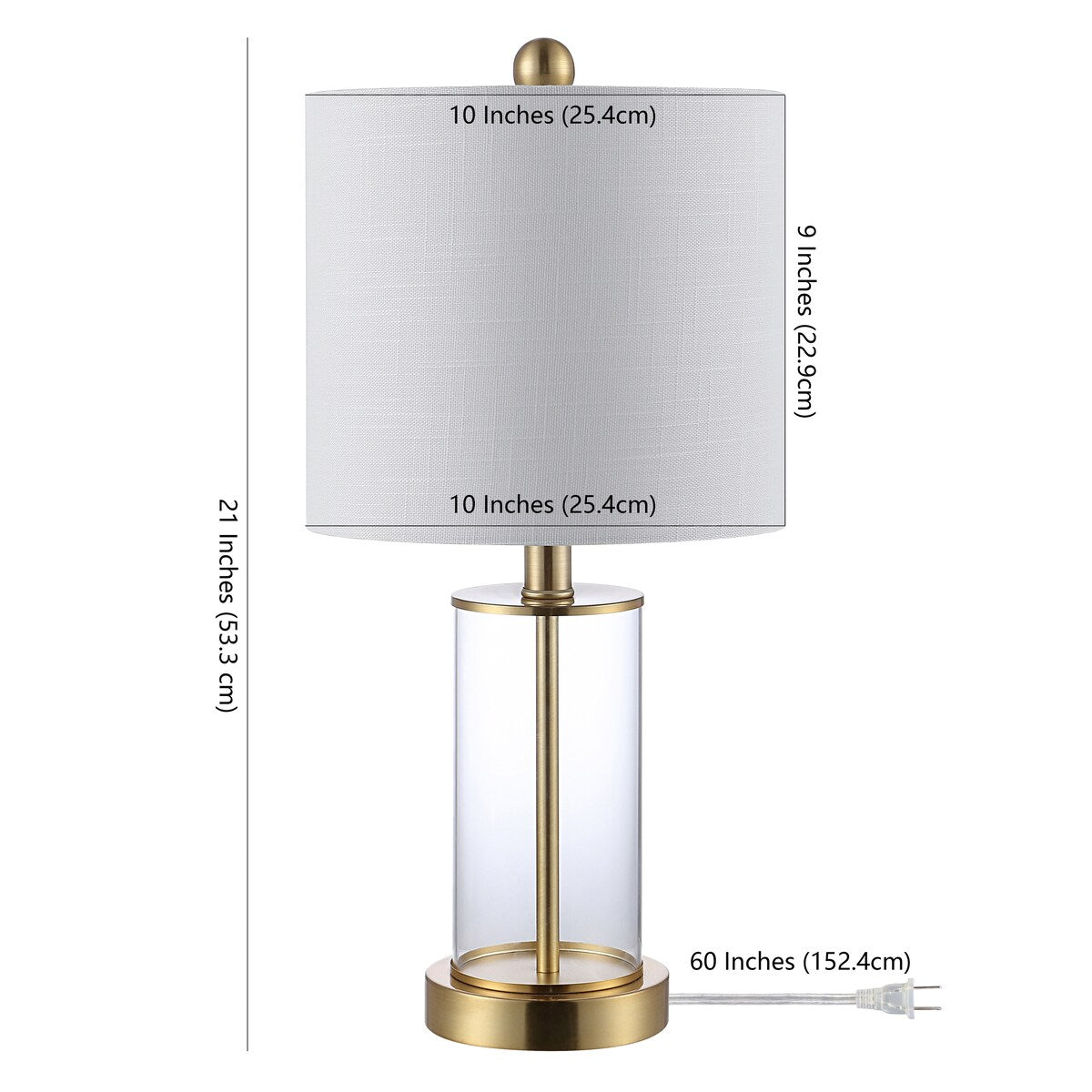 Lampe de table LED contemporaine Cabell 21 en verre, chargement USB, bronze huilé (lot de 2) par JONATHAN Y
