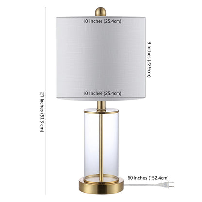Lampe de table LED contemporaine Cabell 21 en verre, chargement USB, bronze huilé (lot de 2) par JONATHAN Y