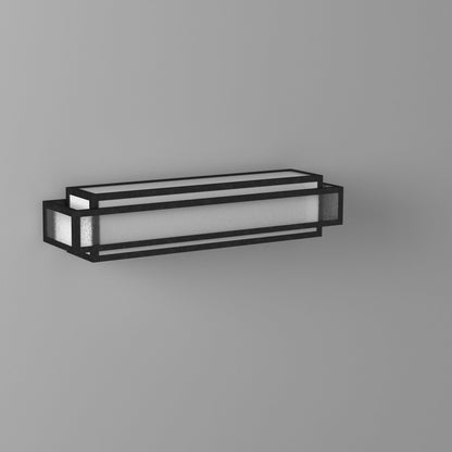 Barre de salle de bain carrée Lavery Camden, 3 lumières, en verre anthracite vieilli et grainé