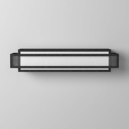 Barre de salle de bain carrée Lavery Camden, 3 lumières, en verre anthracite vieilli et grainé