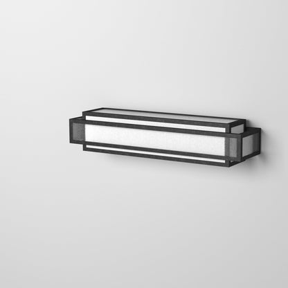 Barre de salle de bain carrée Lavery Camden, 3 lumières, en verre anthracite vieilli et grainé