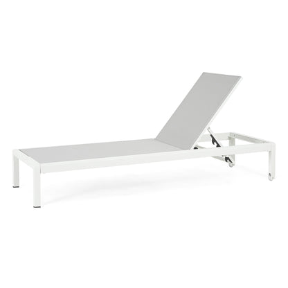 Chaise longue d'extérieur en aluminium Cape Coral (lot de 2) par Christopher Knight Home - 77,56 po x 25,20 po x 11,80 po