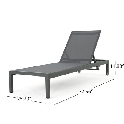 Chaise longue d'extérieur en aluminium Cape Coral (lot de 2) par Christopher Knight Home - 77,56 po x 25,20 po x 11,80 po