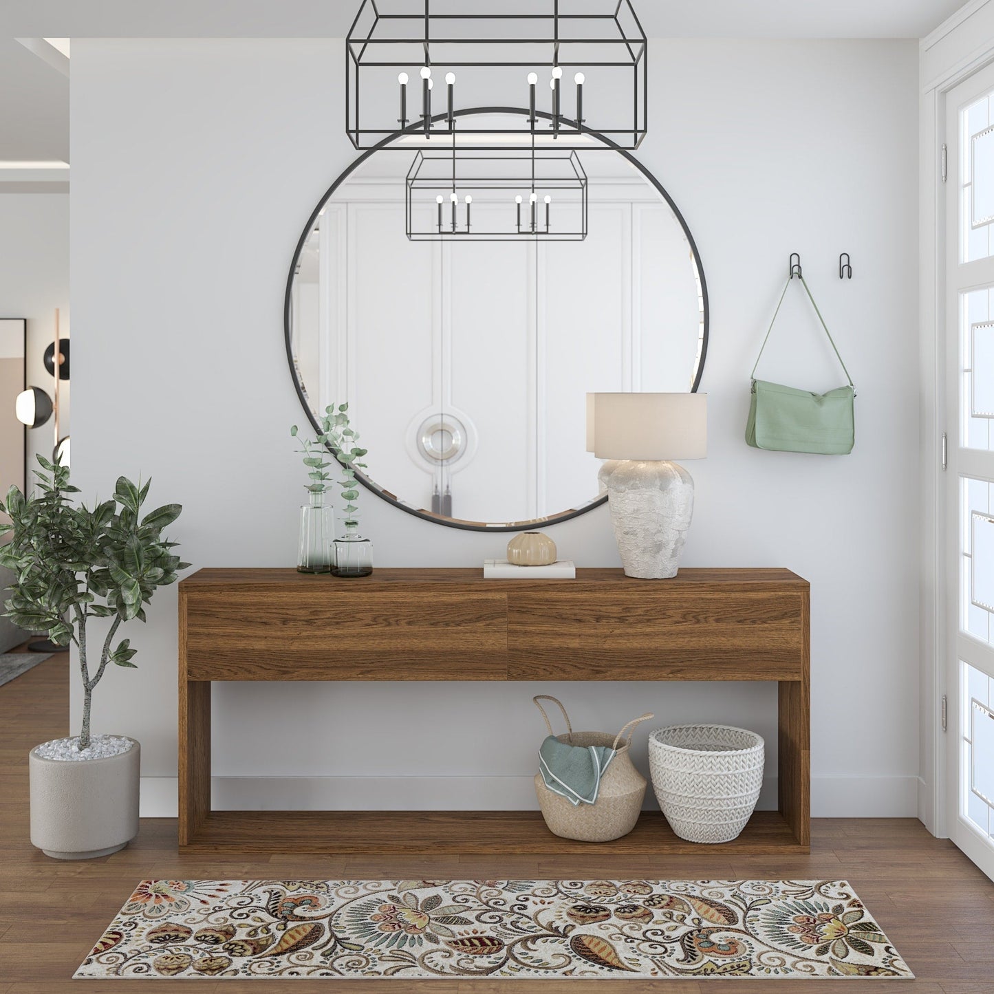 Tapis d'intérieur Caprice style moderne du milieu du siècle à motif floral