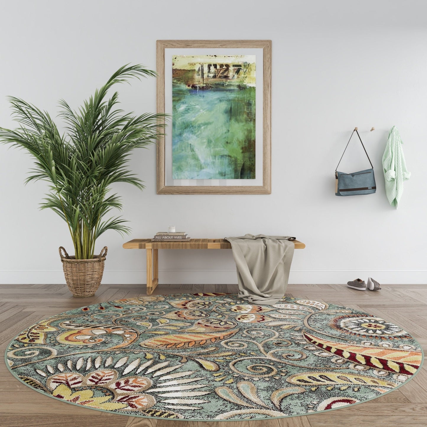 Tapis d'intérieur Caprice style moderne du milieu du siècle à motif floral