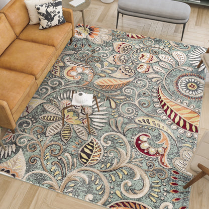 Tapis d'intérieur Caprice style moderne du milieu du siècle à motif floral