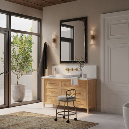 Tabouret de coiffeuse Diana à dossier en X avec roulettes Carolina Living