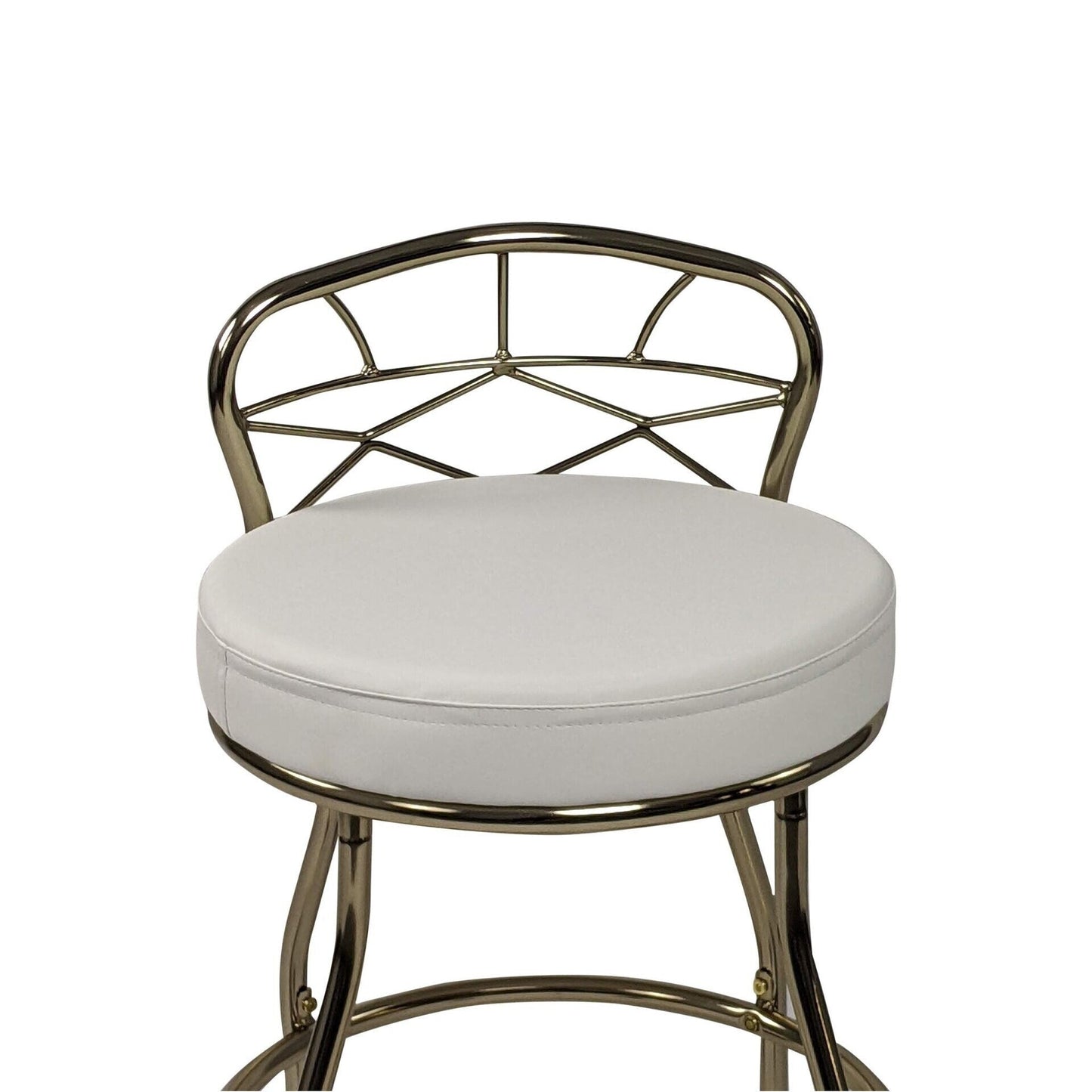 Tabouret de coiffeuse Diana à dossier en X avec roulettes Carolina Living