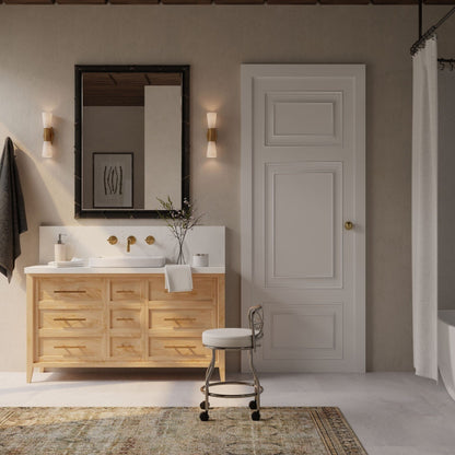 Tabouret de coiffeuse Diana à dossier en X avec roulettes Carolina Living