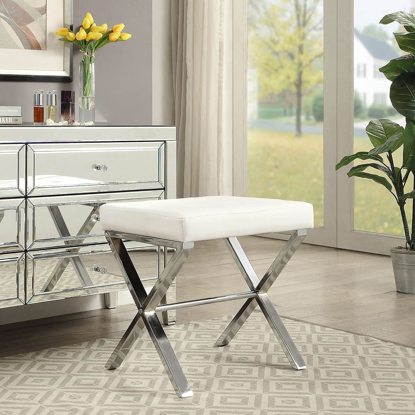 Banc de toilette Elisabetta de Carolina Living - Blanc/Chrome